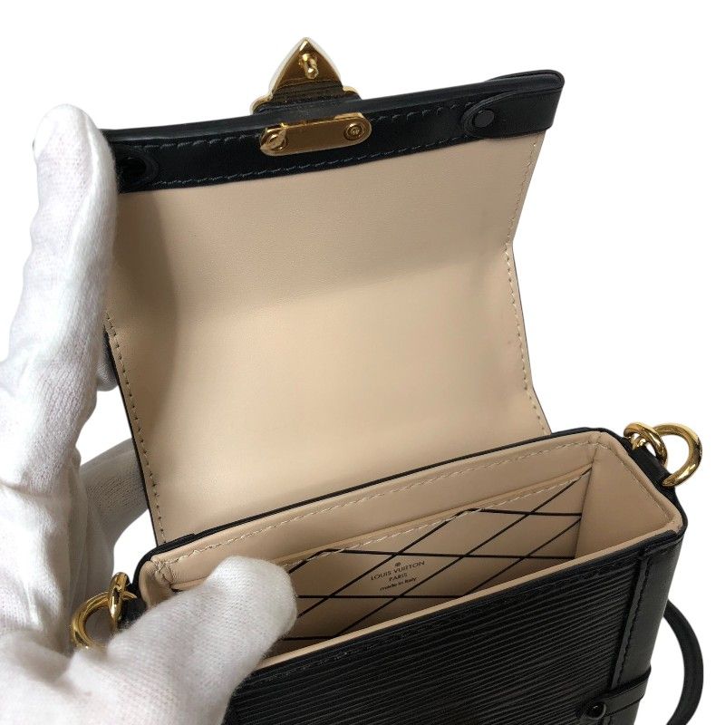 Louis Vuitton Vertical Trunk Chain Shoulder Bag - Noir & Gold