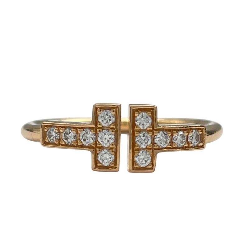 Tiffany & Co. T Wire Diamond Ring in 18K Pink Gold - Size 11
