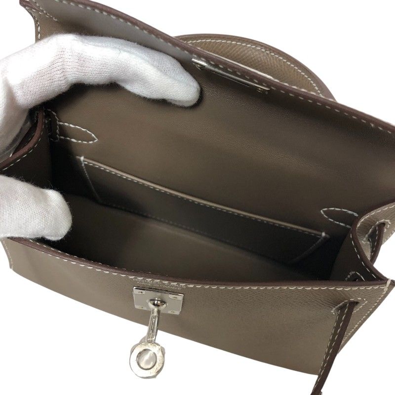 HERMES Mini Kelly 2 in Etoupe with Silver Hardware - Exquisite Craftsmanship