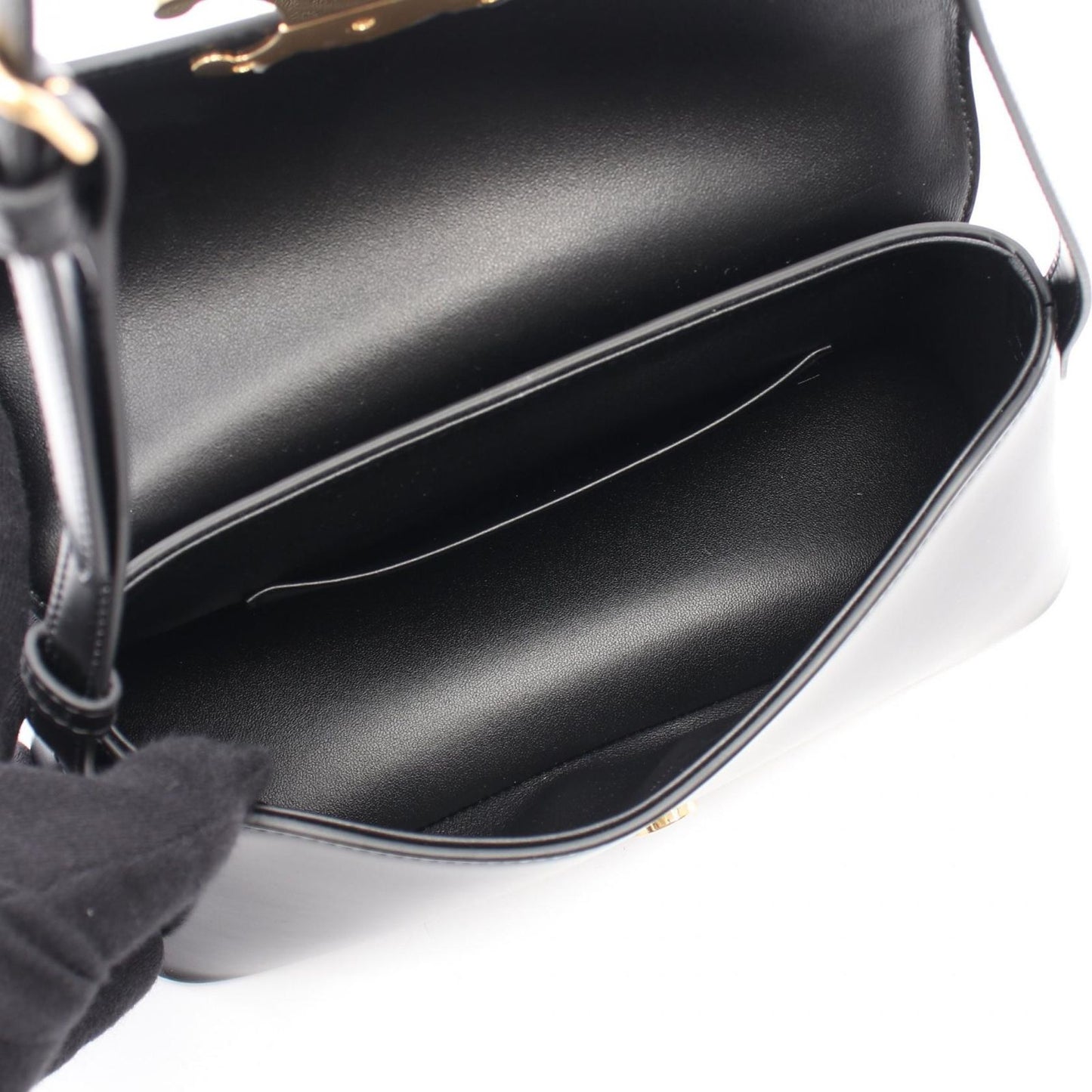 CELINE Triomphe Black Leather Shoulder Bag - New Arrival