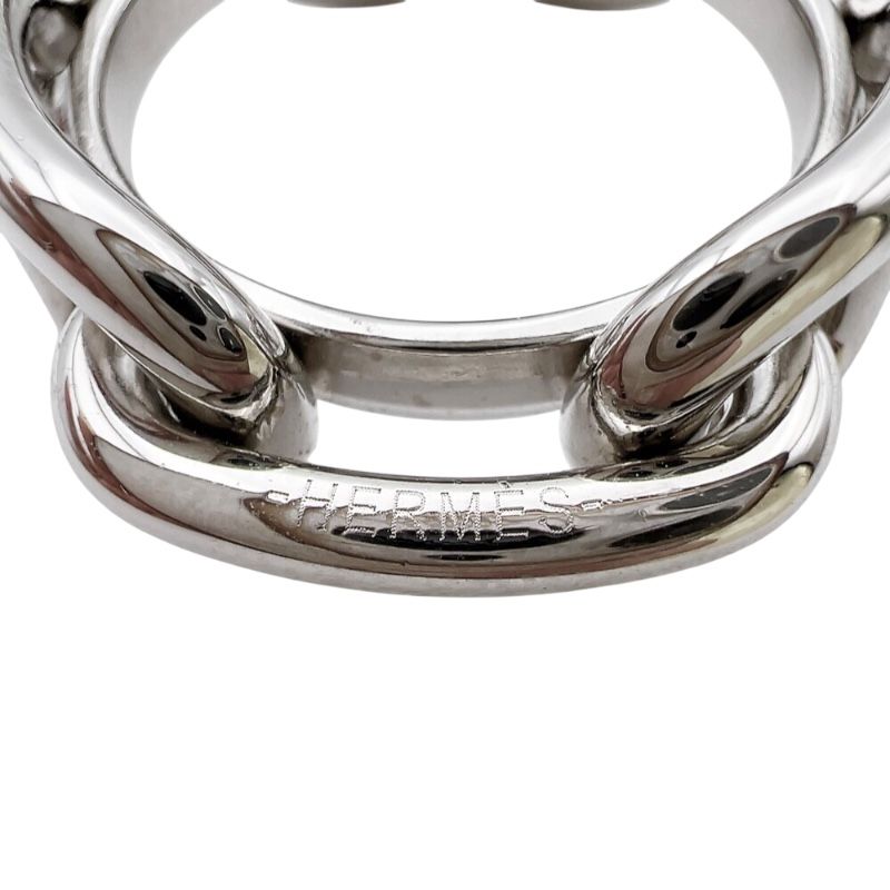 HERMES Rugade Silver Scarf Ring - Unisex Luxury Accessory