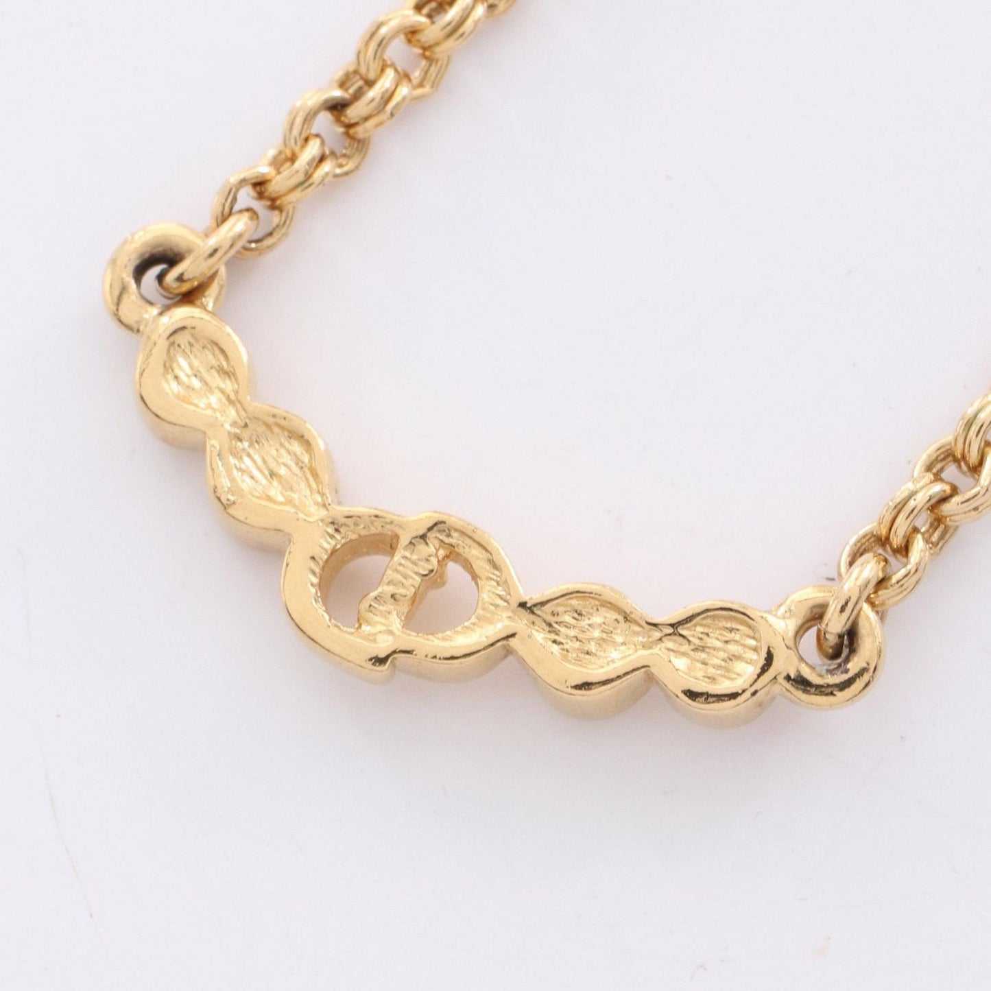 Dior CD Logo Necklace in Gold Plated with Rhinestones - Exquisite Elegance