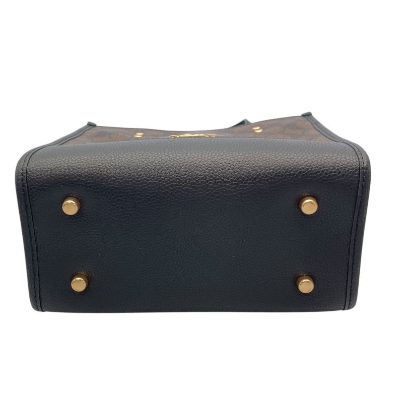 COACH Signature 2WAY Black Canvas & Leather Shoulder Bag