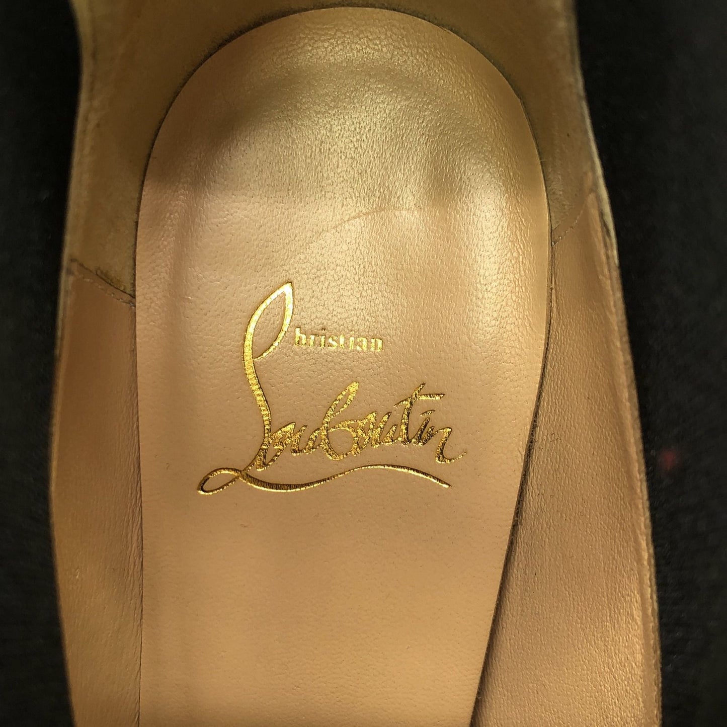 Christian Louboutin Black Leather Short Heel Boots - Size 35.5