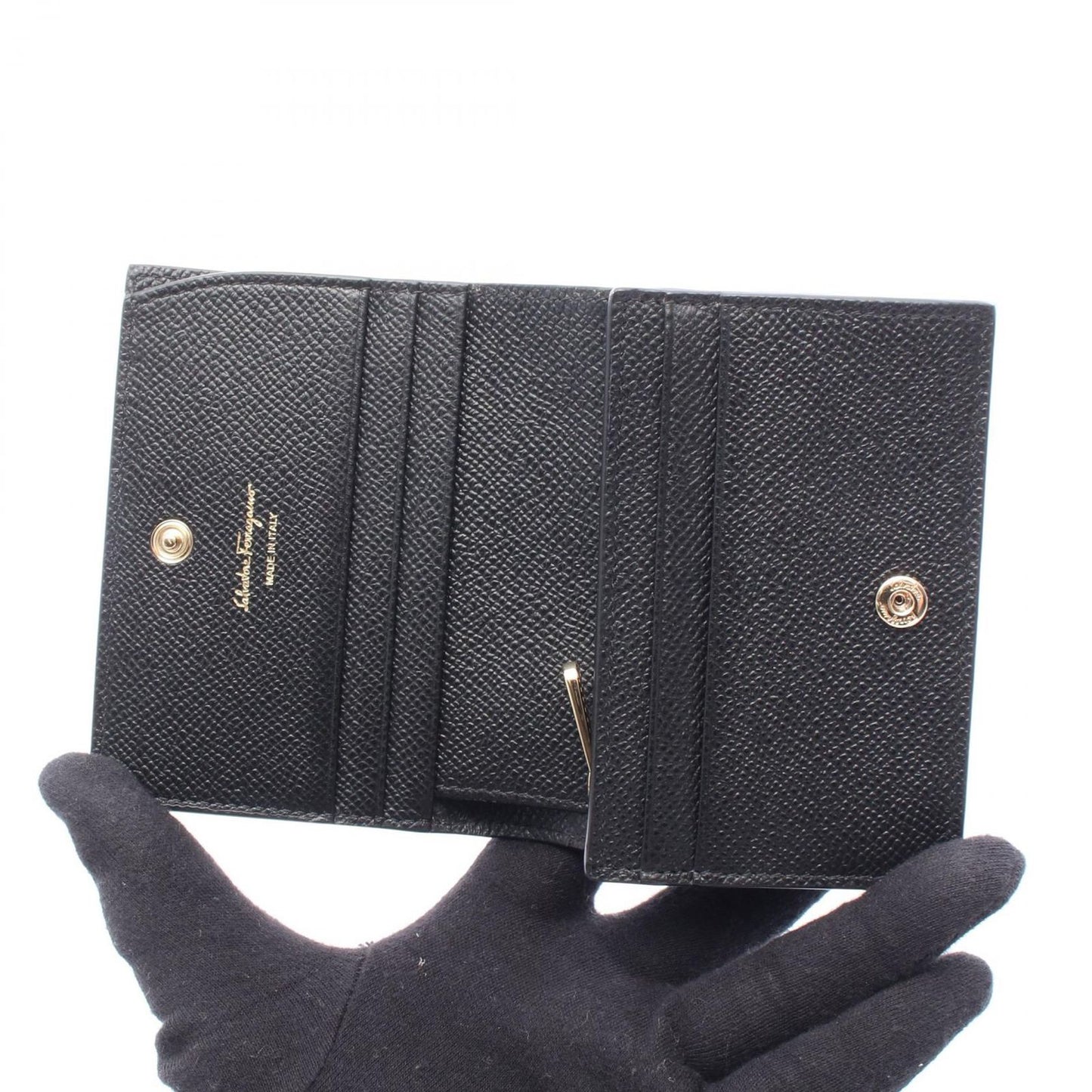 Salvatore Ferragamo Vara Ribbon Black Leather Wallet - Exquisite Craftsmanship