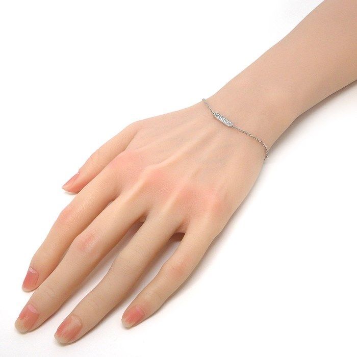 Tiffany & Co. K18WG Diamond Pave Tag Bracelet - Exquisite Craftsmanship