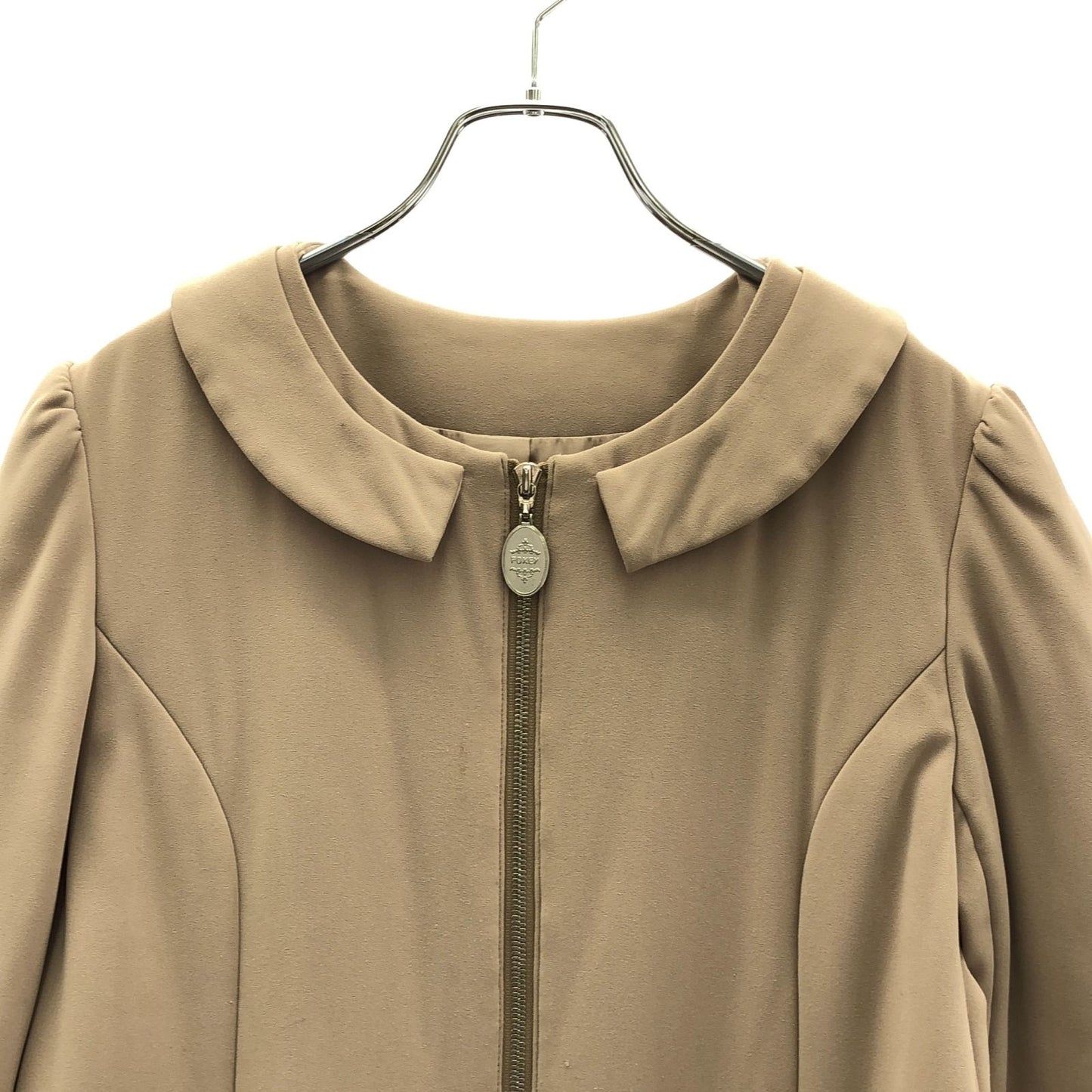 FOXEY NEW YORK Beige Quilted Coat - Timeless Elegance