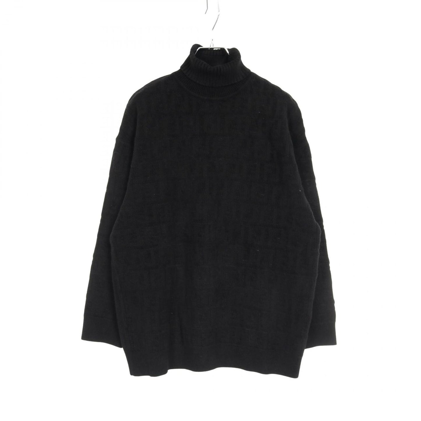 FENDI Black Zucca Knit Turtleneck - Timeless Elegance
