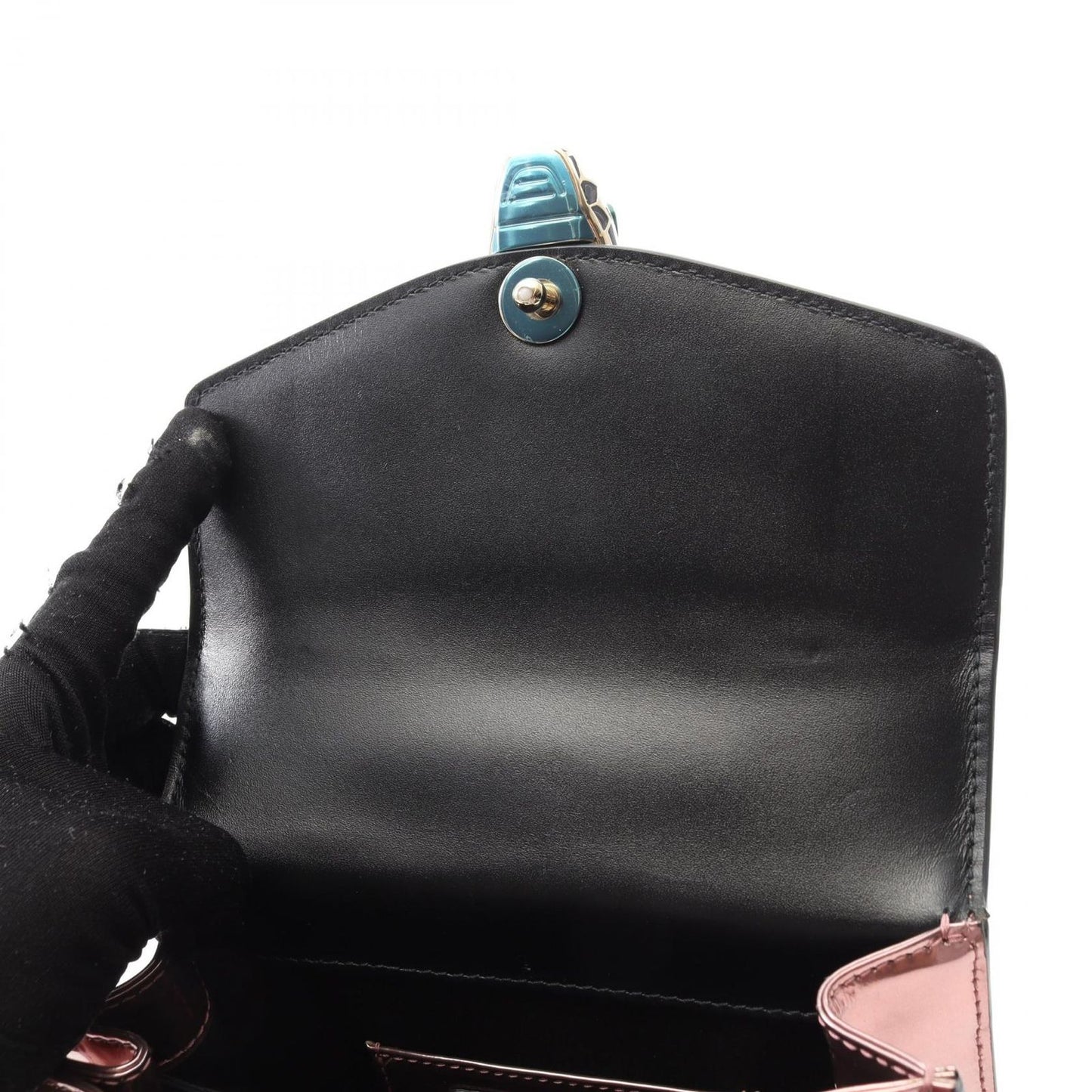 BVLGARI Serpenti Forever Metallic Pink Leather Handbag