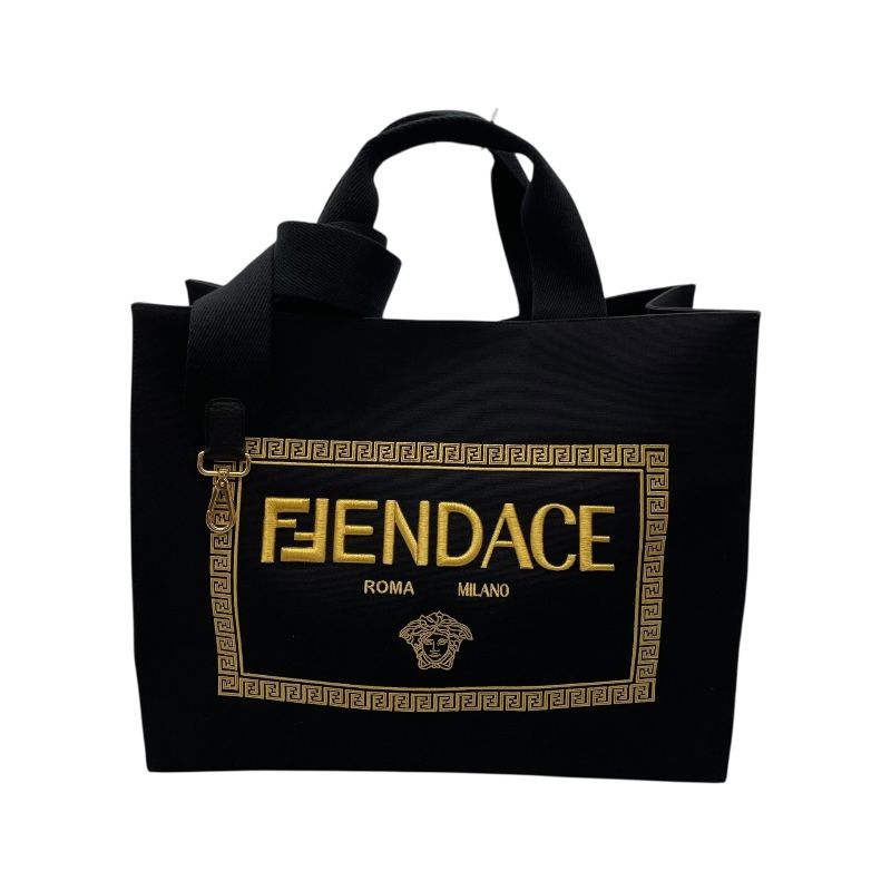 Fendi Fendache Tote 7VA558 Black Canvas - Exclusive Men's Tote Bag