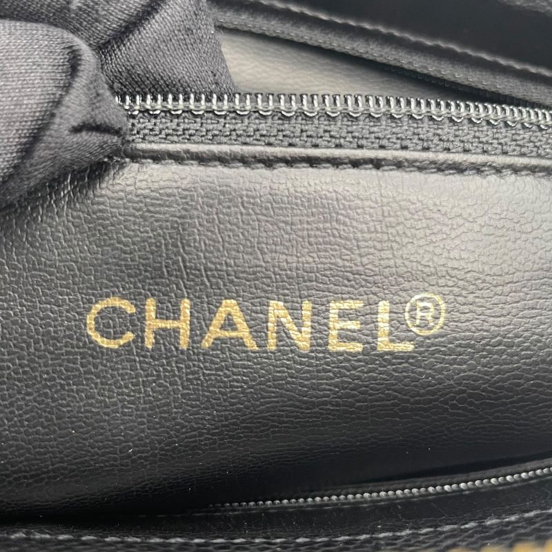 CHANEL Coco Mark Shoulder Bag in Black Caviar with Gold Hardware