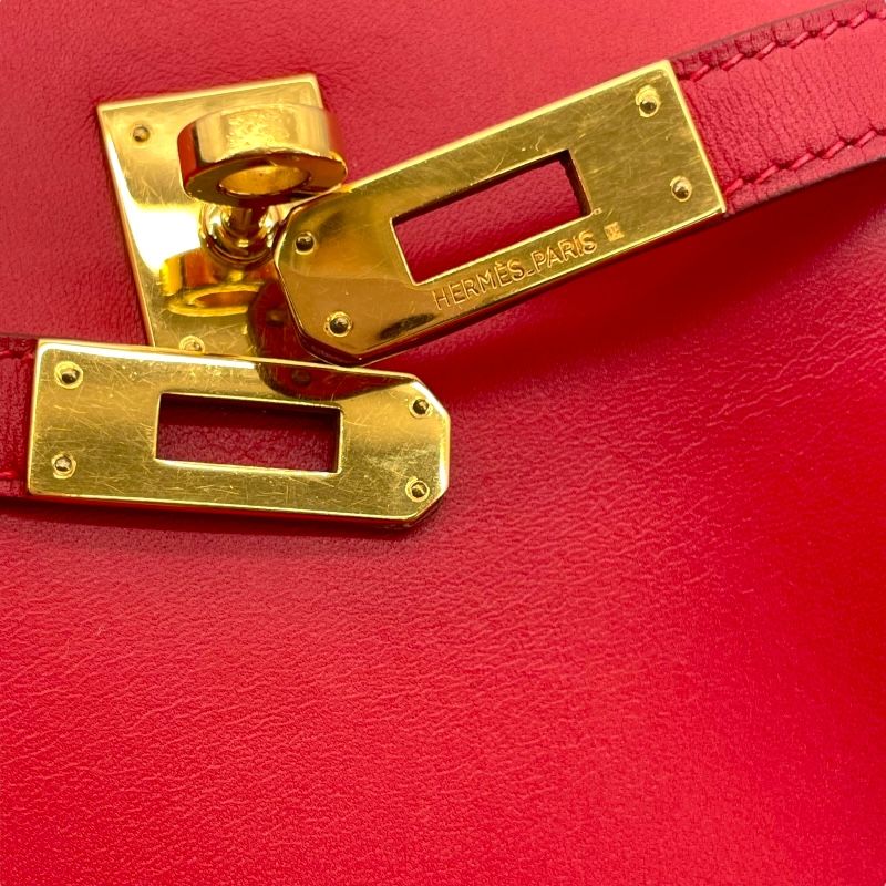 HERMES Kelly Sport PM in Rouge Vif with Gold Hardware