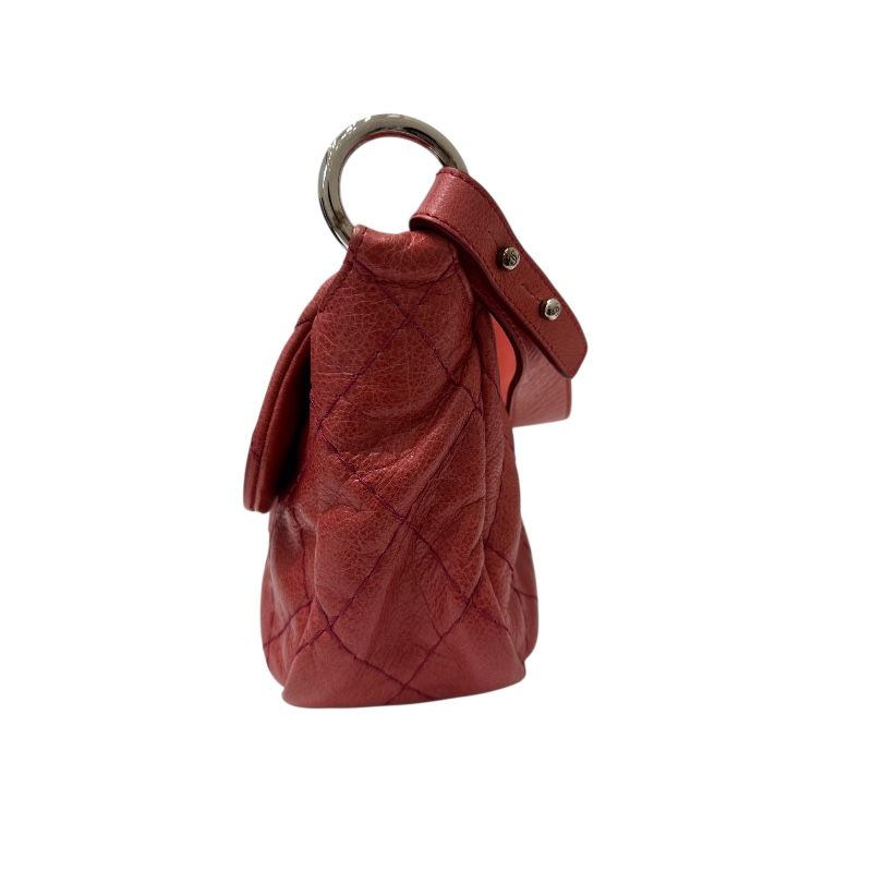 CHANEL Wild Stitch One-Shoulder Bag in Red with Silver Hardware