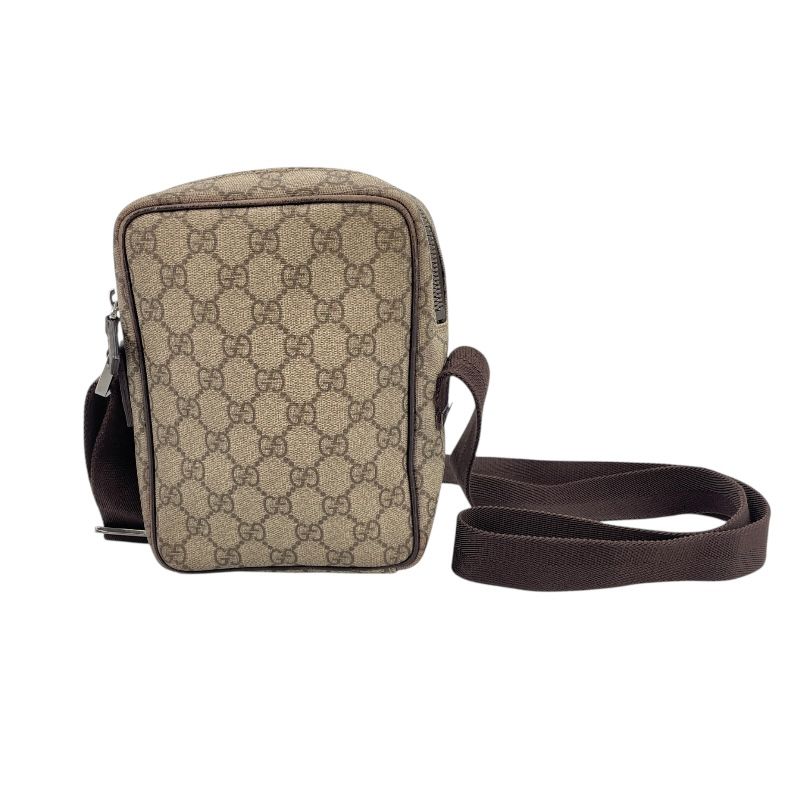 GUCCI GG Supreme Canvas & Leather Shoulder Bag - Beige