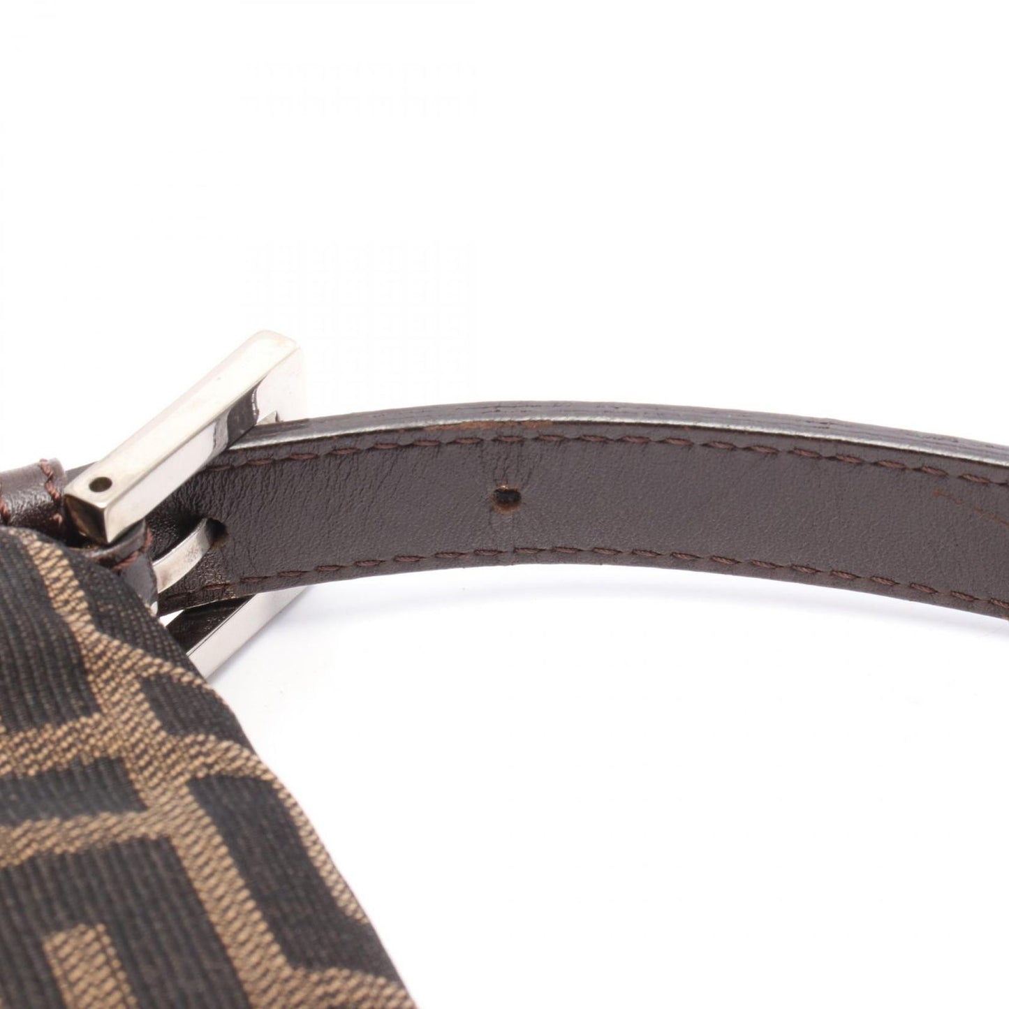 Fendi Mamma Baguette Zucca Shoulder Bag - Black/Khaki Canvas & Leather