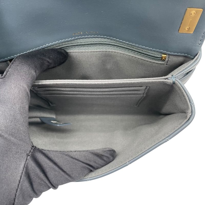 CHANEL Matelassé Small Flap Bag in Blue with Gold Hardware