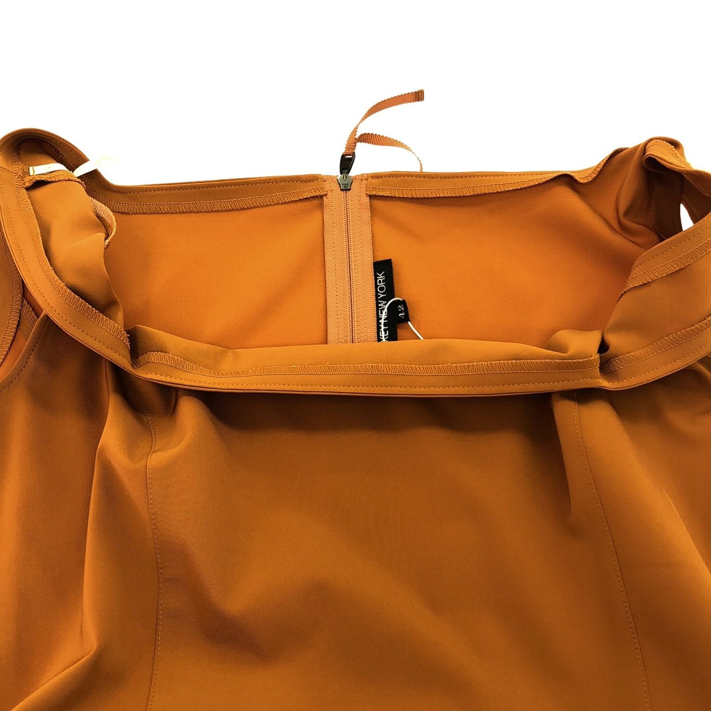 FOXEY NEW YORK Elegant Orange Sleeveless Dress - Size 42