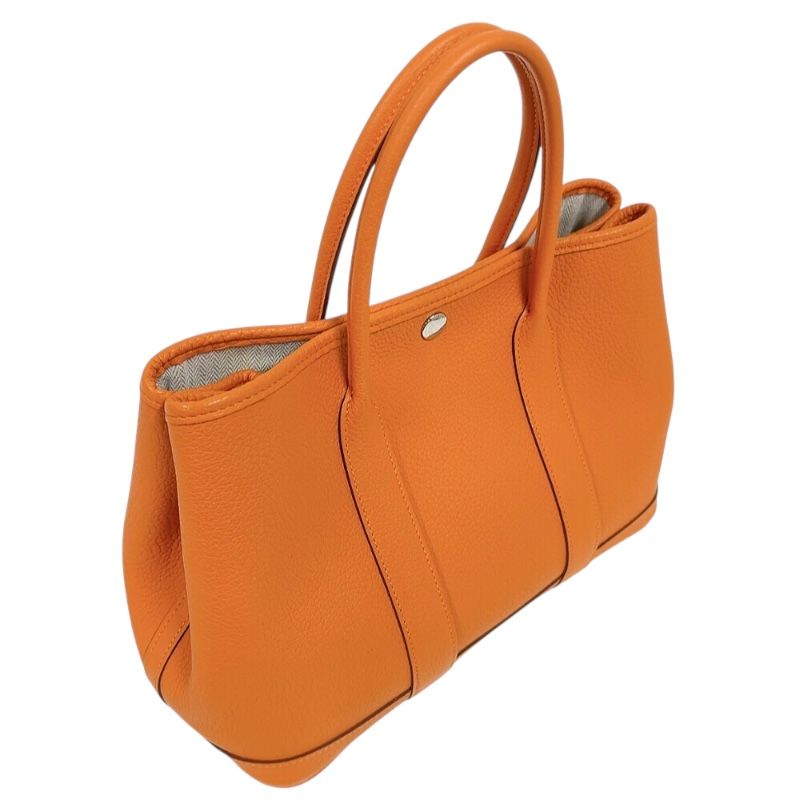 HERMES Garden Party TPM Handbag - Orange with Silver Hardware (2016)
