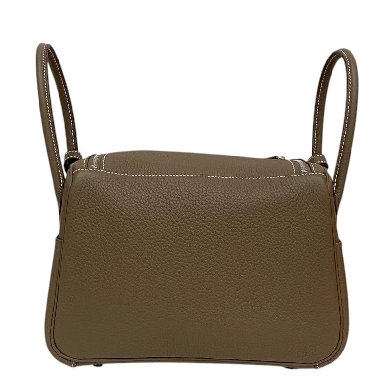 HERMES Lindy 26 Handbag in Etoupe with Silver Hardware