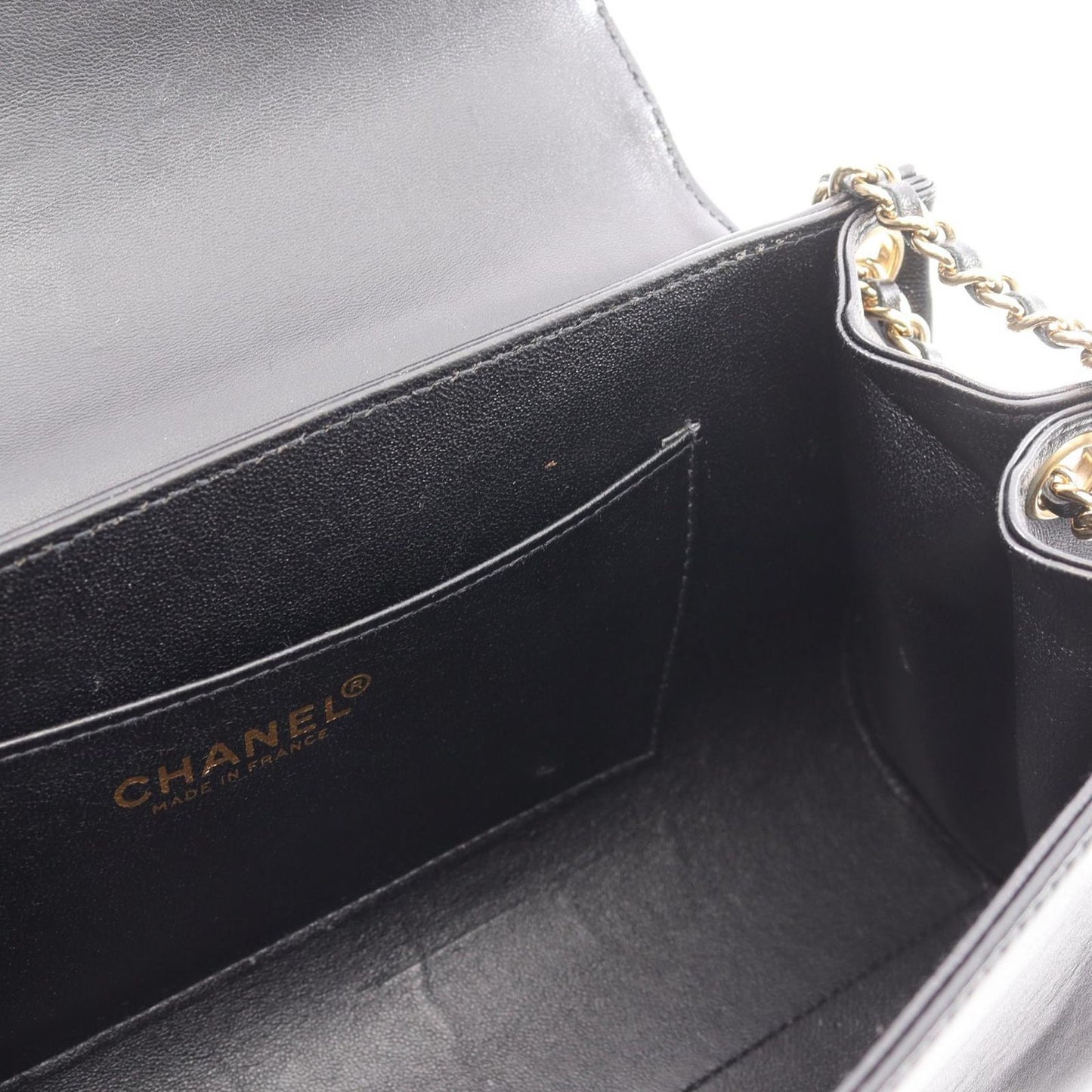 CHANEL 2.55 Chocolate Bar Shoulder Bag in Black Lambskin