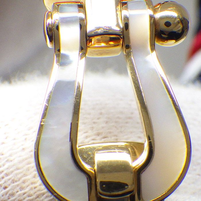 FRED Force 10 Large Model Bracelet in K18YG & White Shell