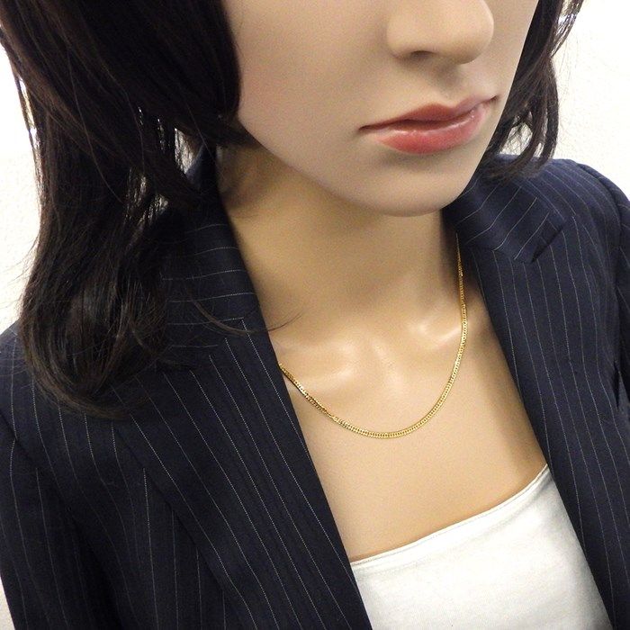 K18YG Double-Sided Figaro Necklace - Exquisite Craftsmanship