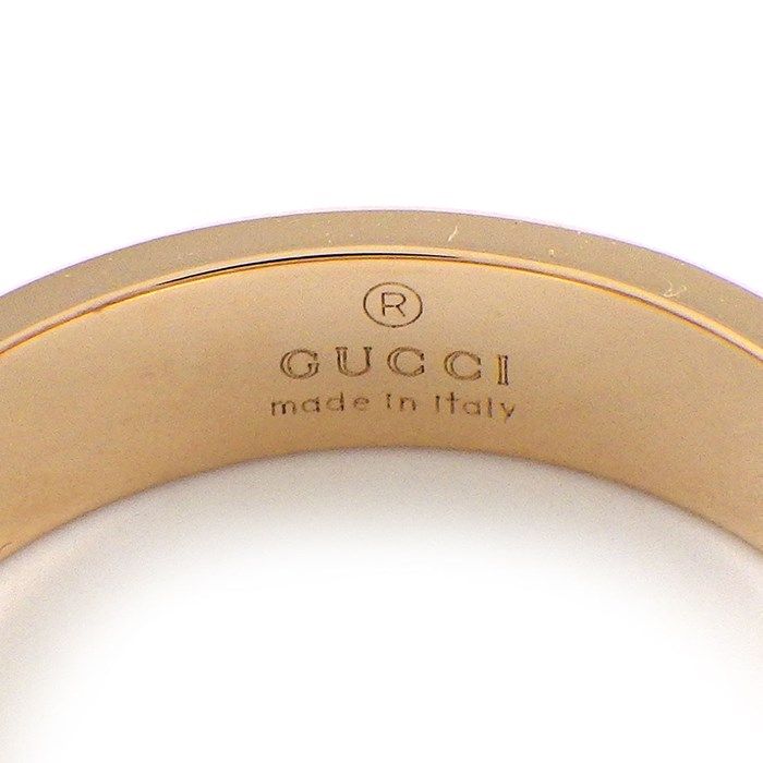 GUCCI Icon Slim GG Logo Ring in K18 Pink Gold - Size 8.5