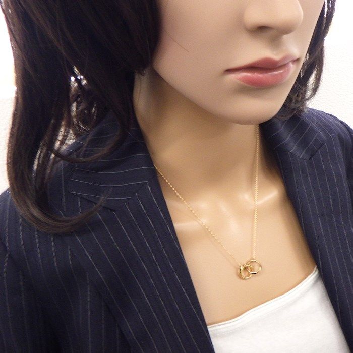 Tiffany & Co. Atlas X Interlocking Double Circle Necklace in K18PG