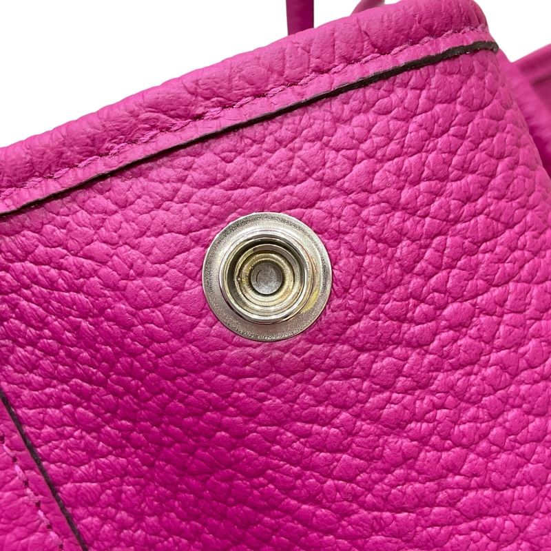 HERMES Garden Party PM Handbag in Rose Purple with Silver Hardware