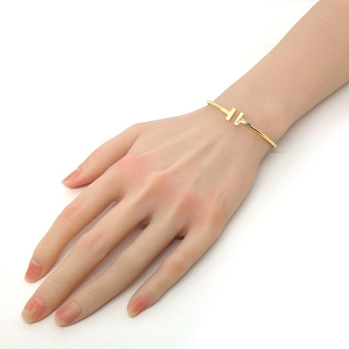 Tiffany & Co. T Wire Medium Bangle in K18 Yellow Gold
