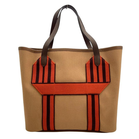 HERMES Puresangle U刻 Tote Bag in Chai & Cocoa with Silver Hardware