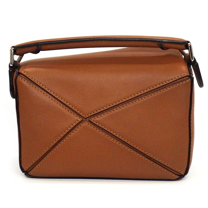 LOEWE Mini Puzzle Edge Bag in Tan Classic Calfskin