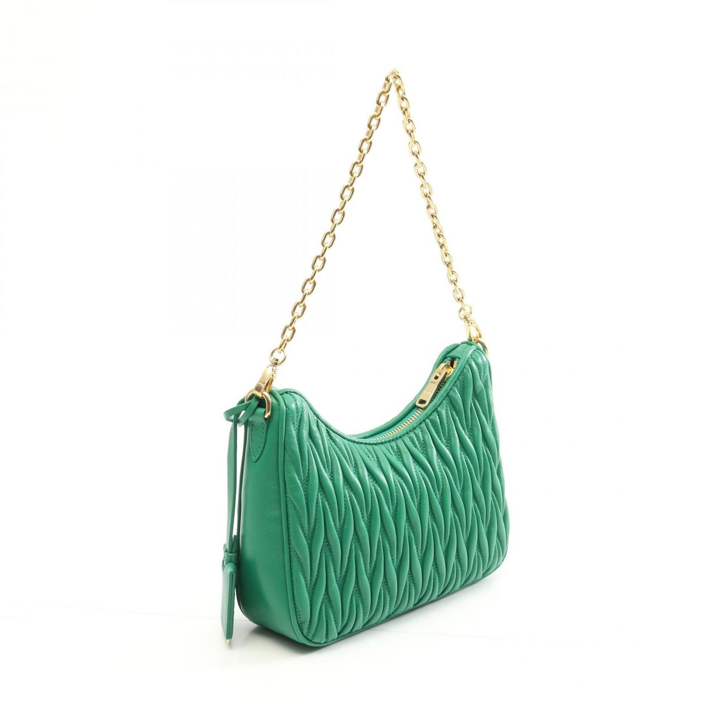 Miu Miu Matelassé Green Leather Shoulder Bag - Timeless Elegance