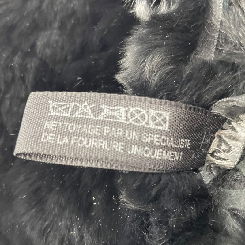 CHANEL Pearl-Embellished Black Rabbit Fur Hat - Unisex Luxury