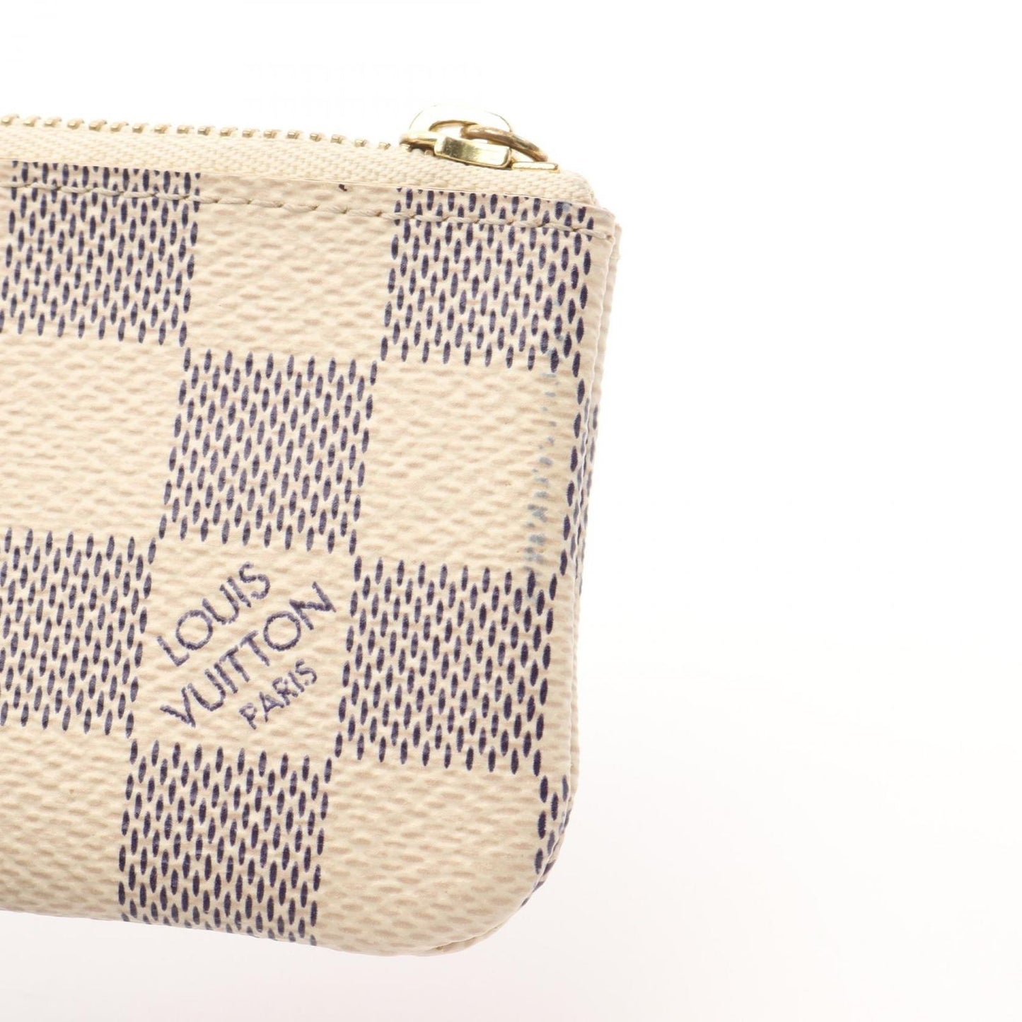 Louis Vuitton Pochette Clé Coin Case - Exquisite White Damier Azur