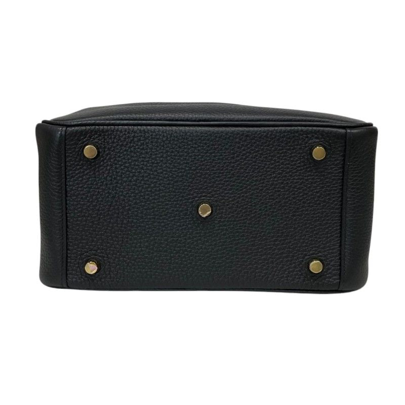 HERMES Lindy 26 Black Togo Leather Handbag with Gold Hardware