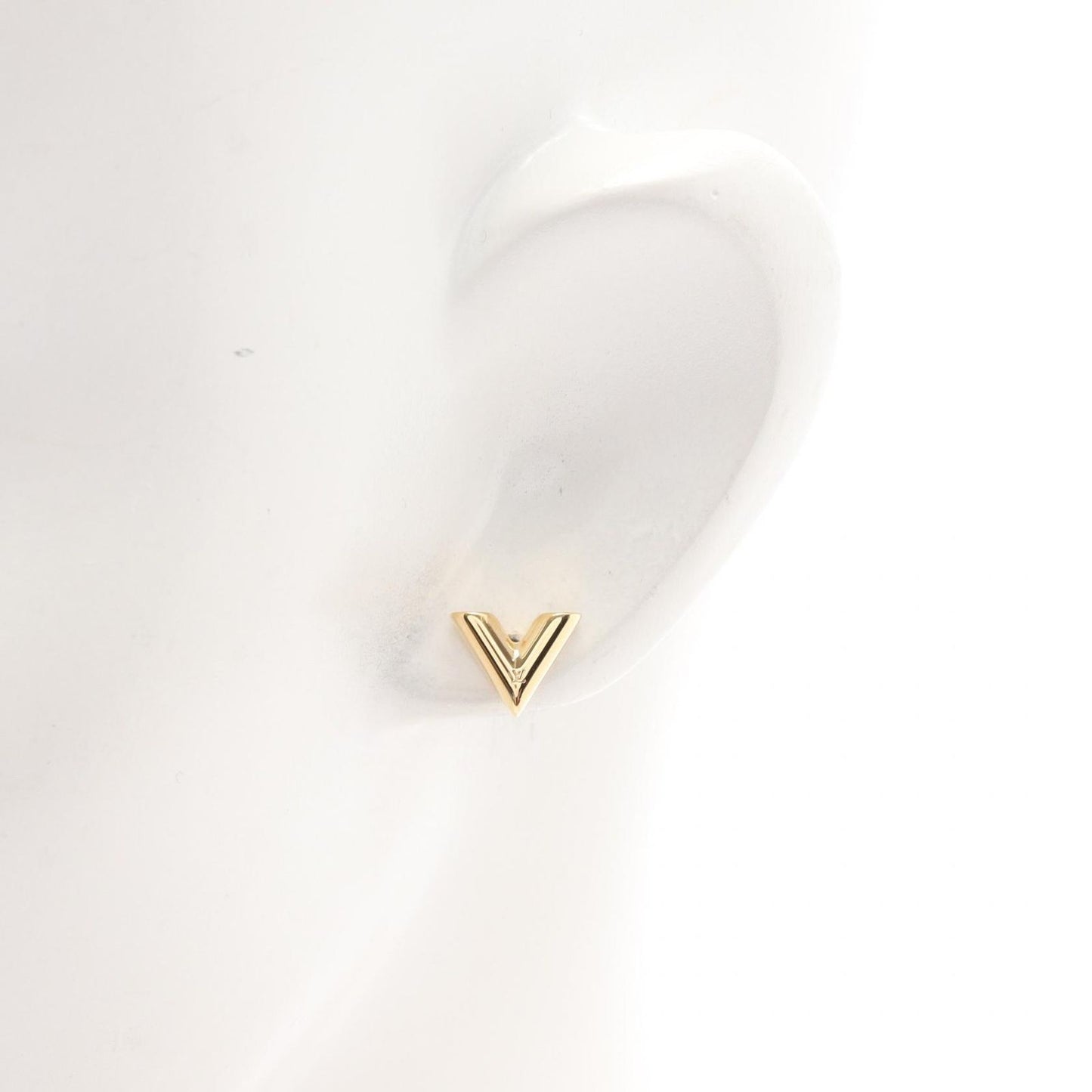 Louis Vuitton Essential V Stud Earrings in Gold Plated Finish