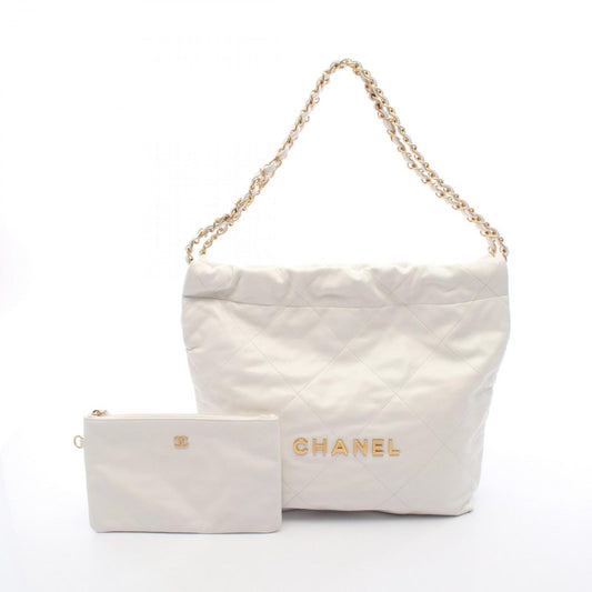 CHANEL Matelassé Small Shoulder Bag - White Leather AS3260