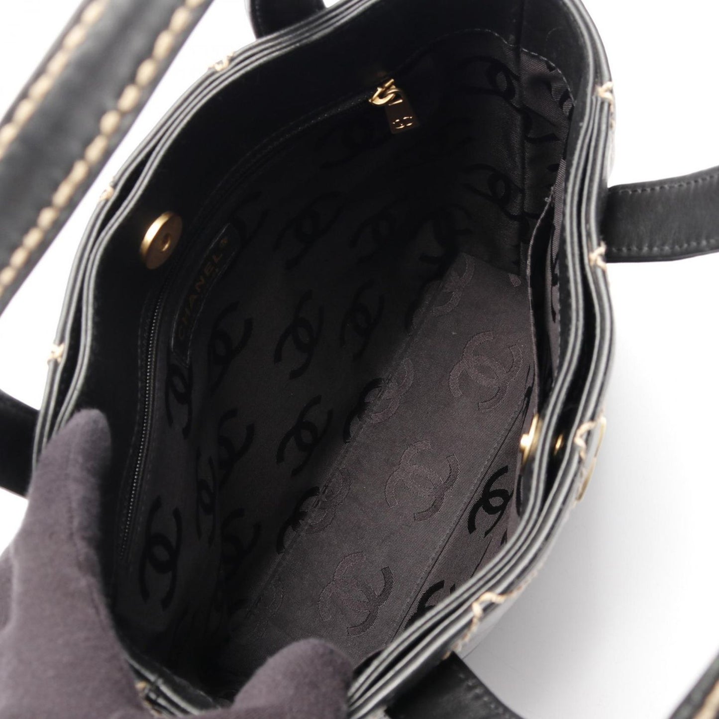 CHANEL Wild Stitch Tote Bag in Black Leather - Timeless Elegance