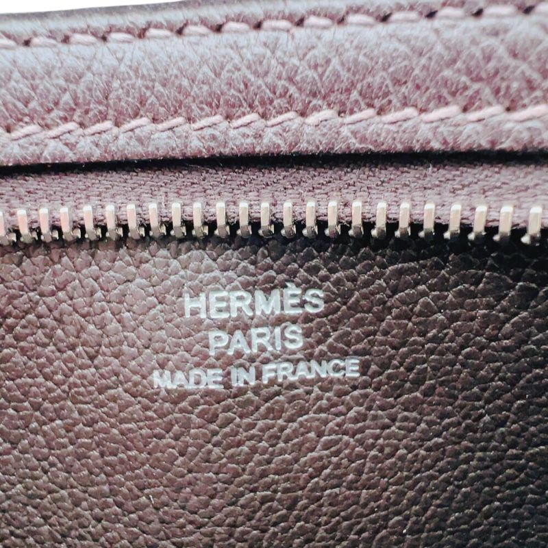 HERMES Zip Zap Porte-Cles ▫L (2008) Chocolat Evercalf Unisex Wallet