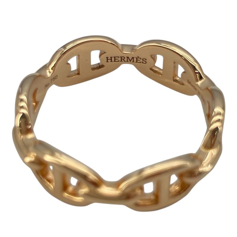 HERMES Chaine d'Ancre Ring in K18 Pink Gold - Size #53