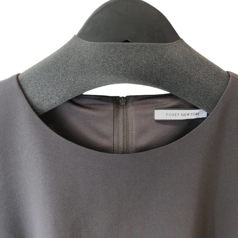 FOXEY NEW YORK Classic Sleeveless Dress in Brown - Timeless Elegance