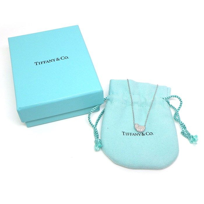 Tiffany & Co. Bean Design Diamond Pave Necklace in Platinum