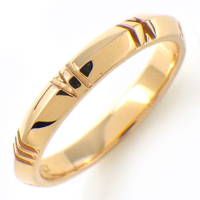 Tiffany & Co. Atlas Closed Narrow Ring in K18 Pink Gold - Size 13