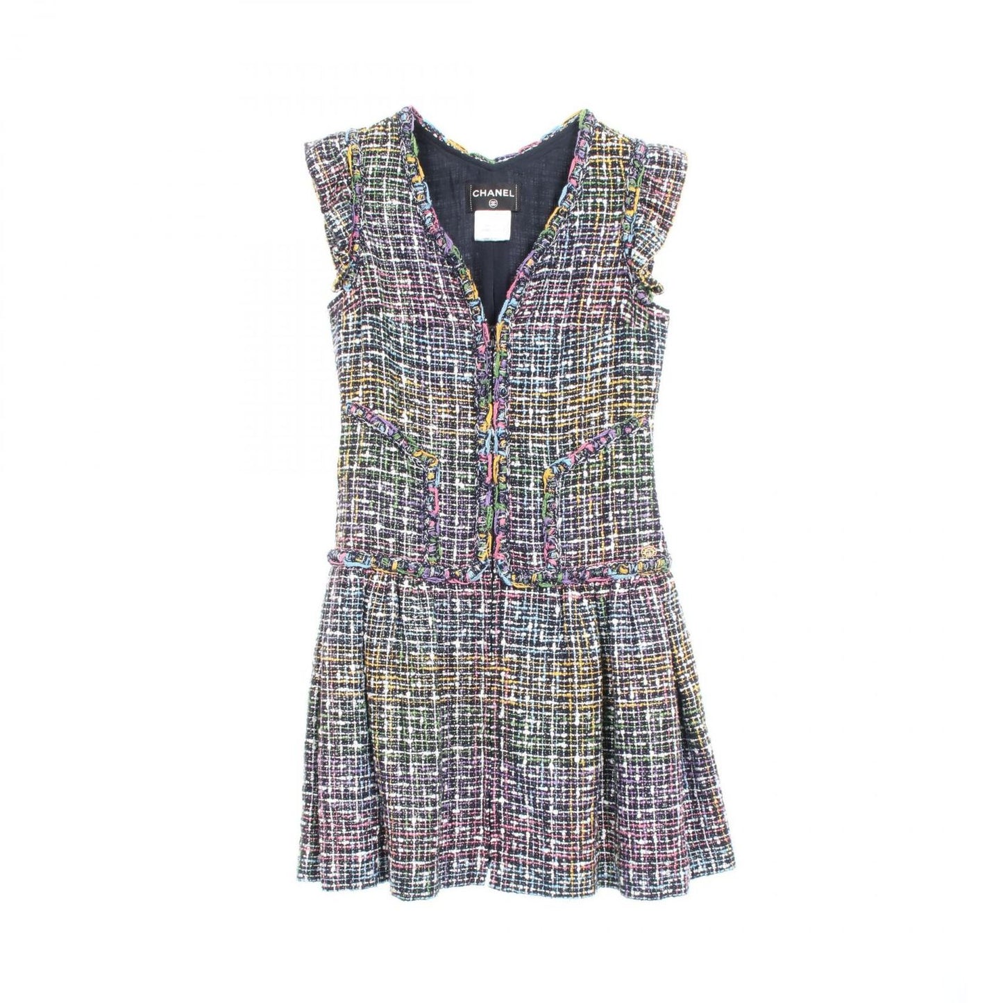 CHANEL Tweed Dress in Black & Multicolor - Timeless Elegance