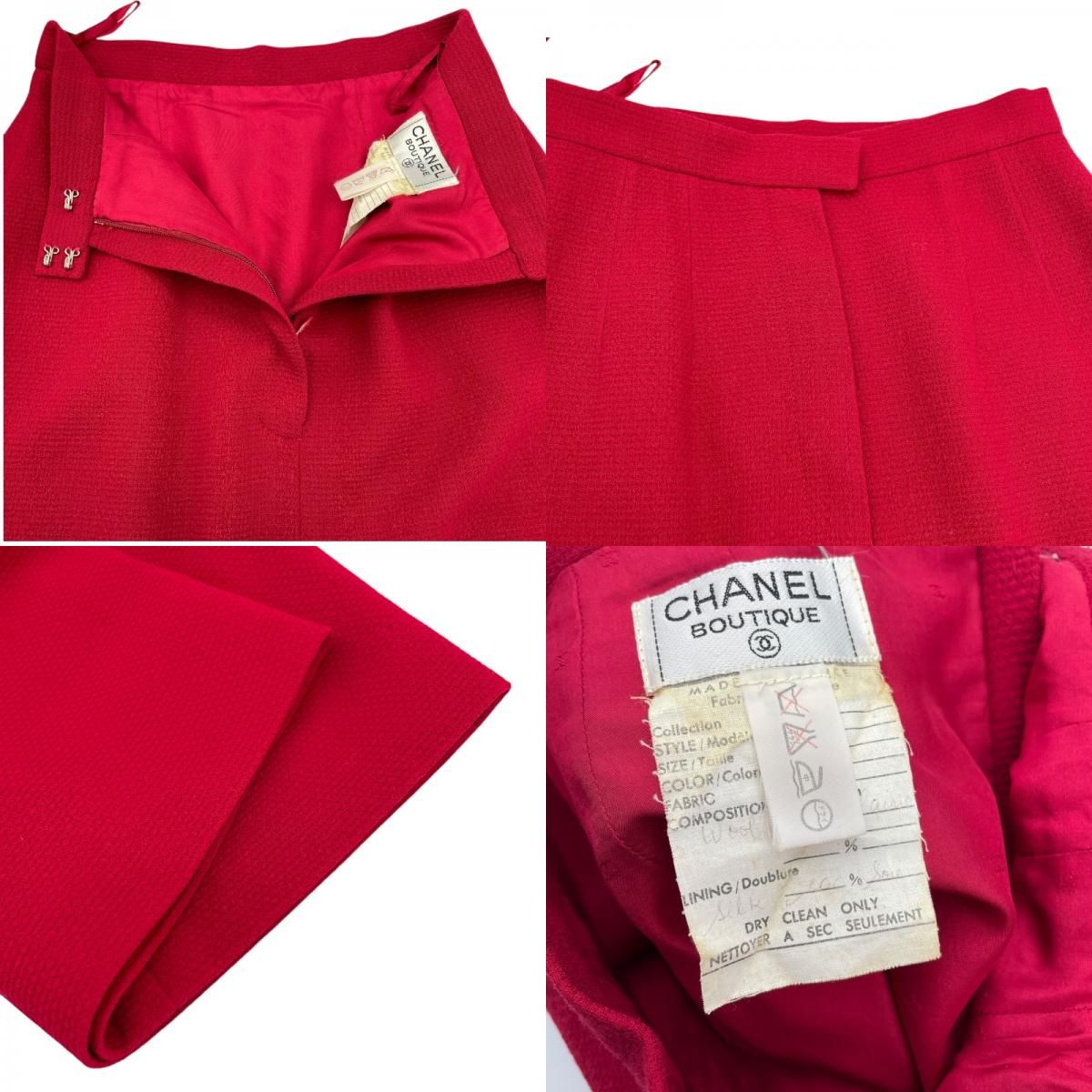 CHANEL Vintage Tweed Set-Up in Red Wool - Timeless Elegance