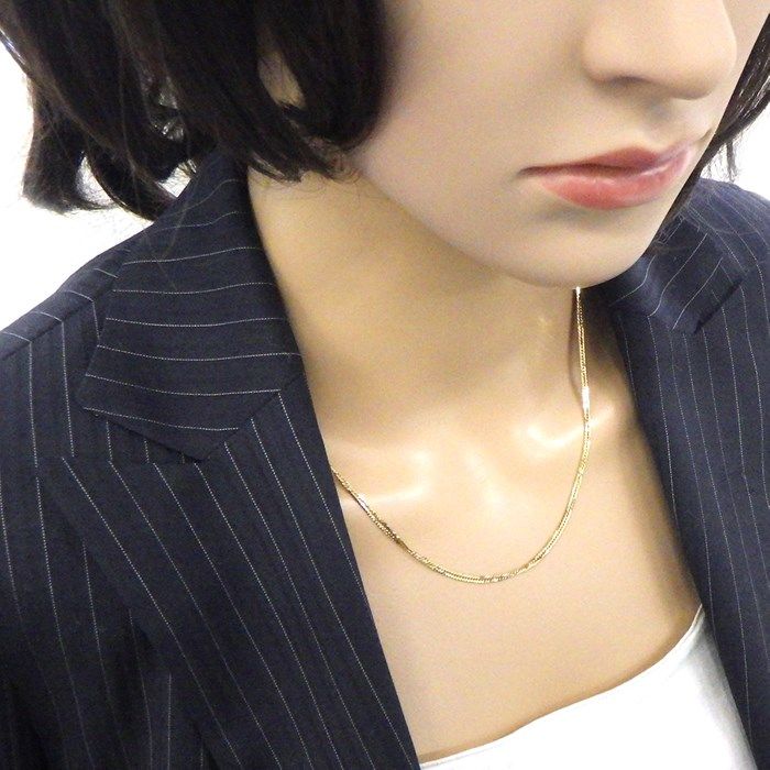 K18YG Triple Link Chain Necklace - Exquisite Craftsmanship