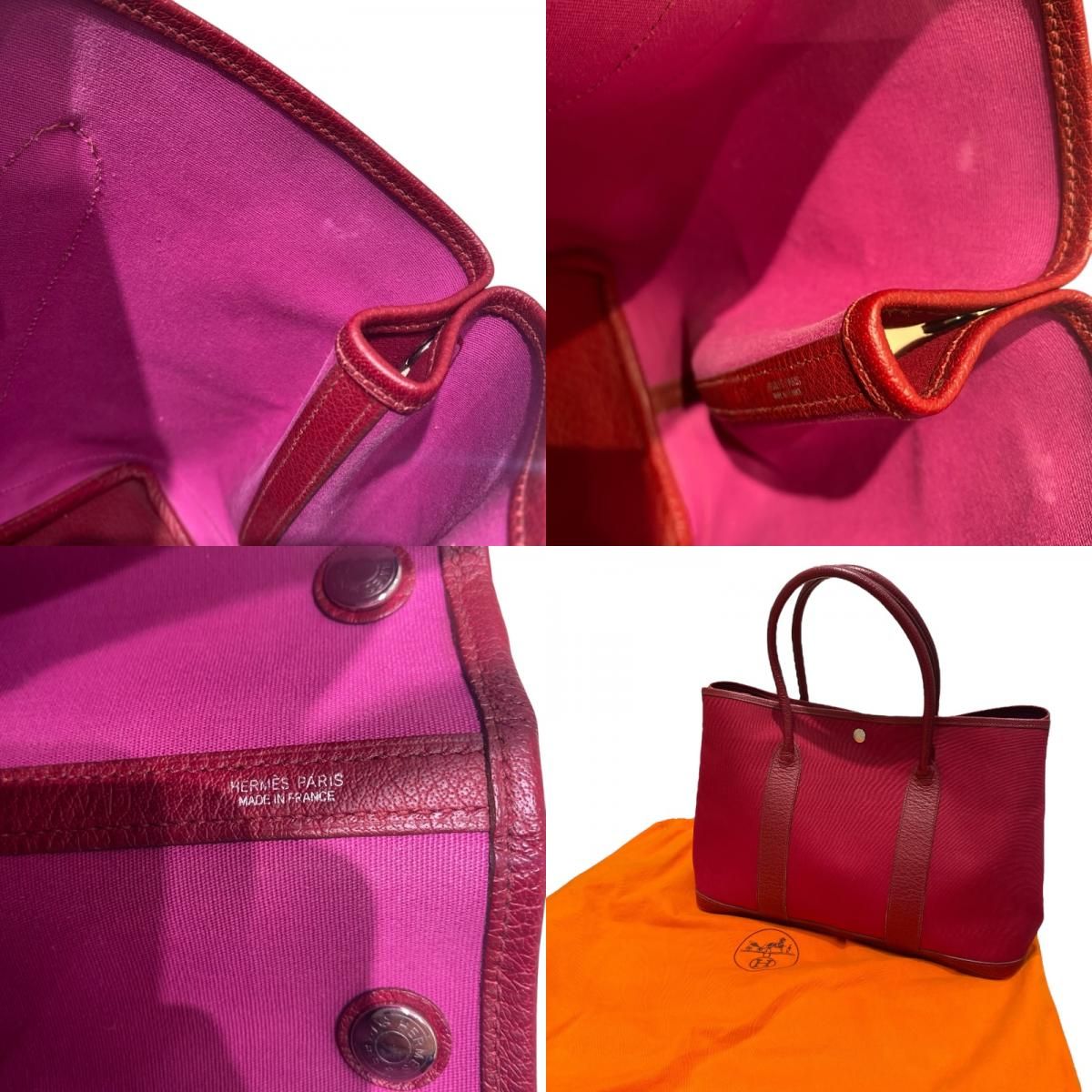 HERMES Garden Party MM Tote Bag in Rouge Togo - Exquisite Craftsmanship