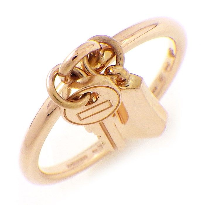 HERMES Kelly Clic Clac PM Swing Key Lock Ring in K18 Pink Gold