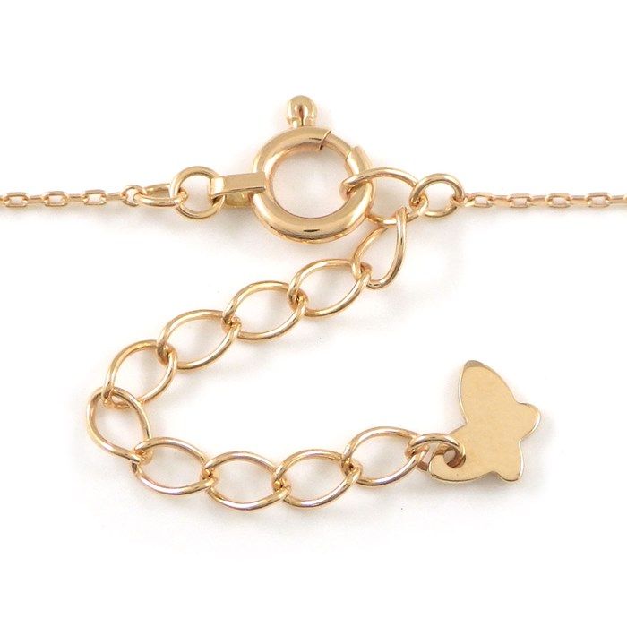 Samantha Tiara Flower Letters Initial Y Necklace in K18 Pink Gold